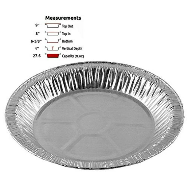 Pack of 10 Pactogo 9 Disposable Heavy Smooth-Wall Aluminum Foil Pie Pans